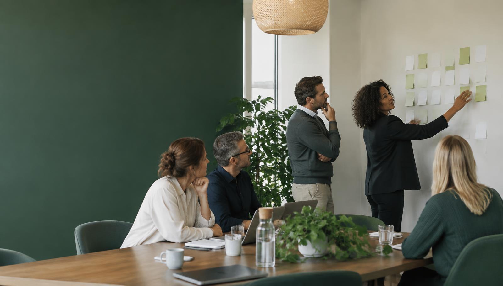 Illustratieve foto van een gezamenlijke werksessie over doelen en prioriteiten